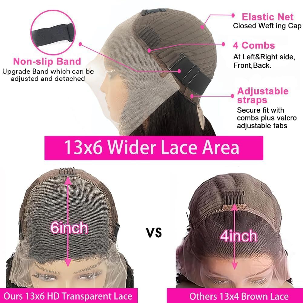 Thumbnail 4 de Kdmidun 13x6 Deep Wave Lace Front Wig (200% Density, HD Lace, Glueless) with Pre-Plucked Baby Hair, 28 Inches