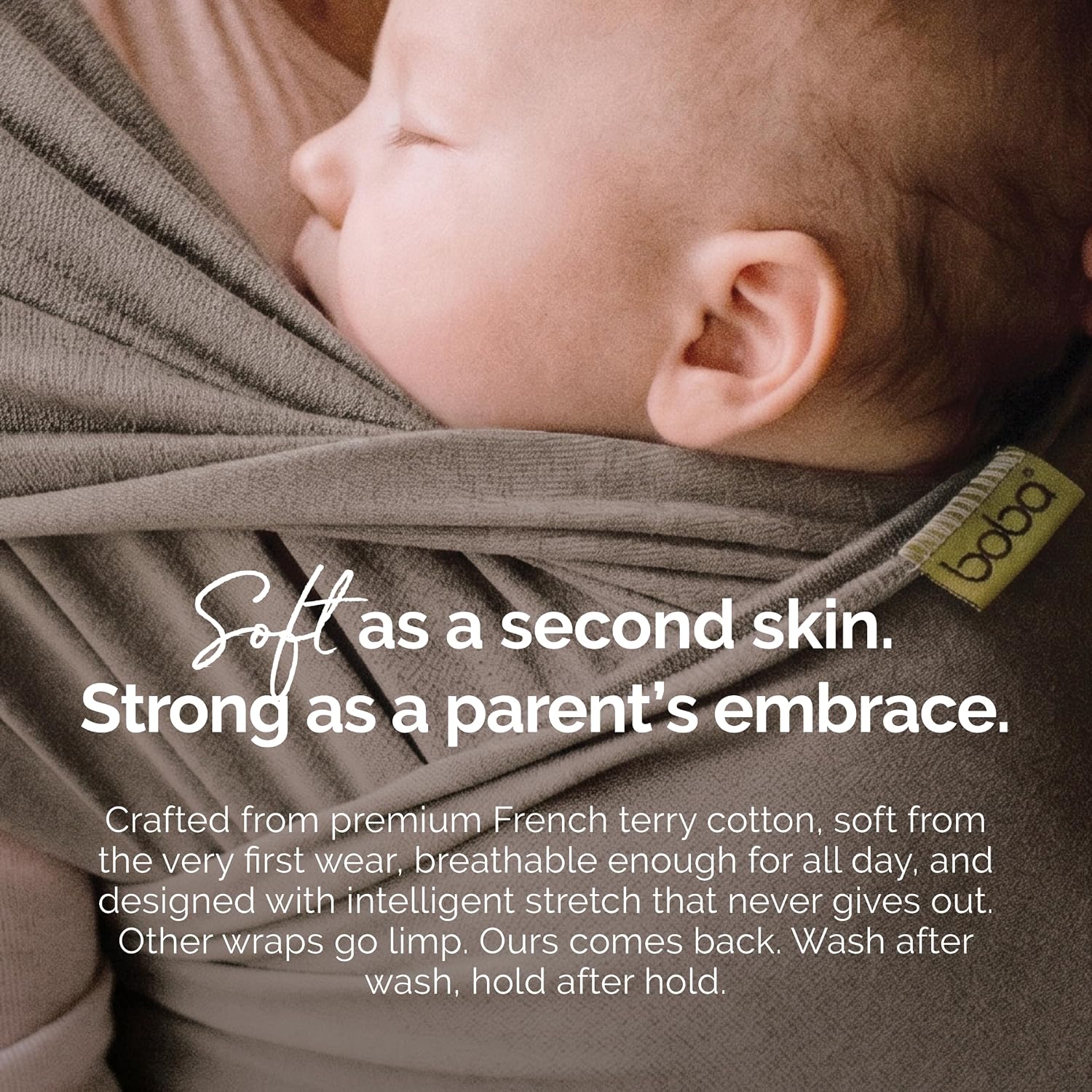Thumbnail 3 de Boba Baby Wrap Carrier – Original Baby Sling Carrier for Newborns (7–35 lbs) in Grey