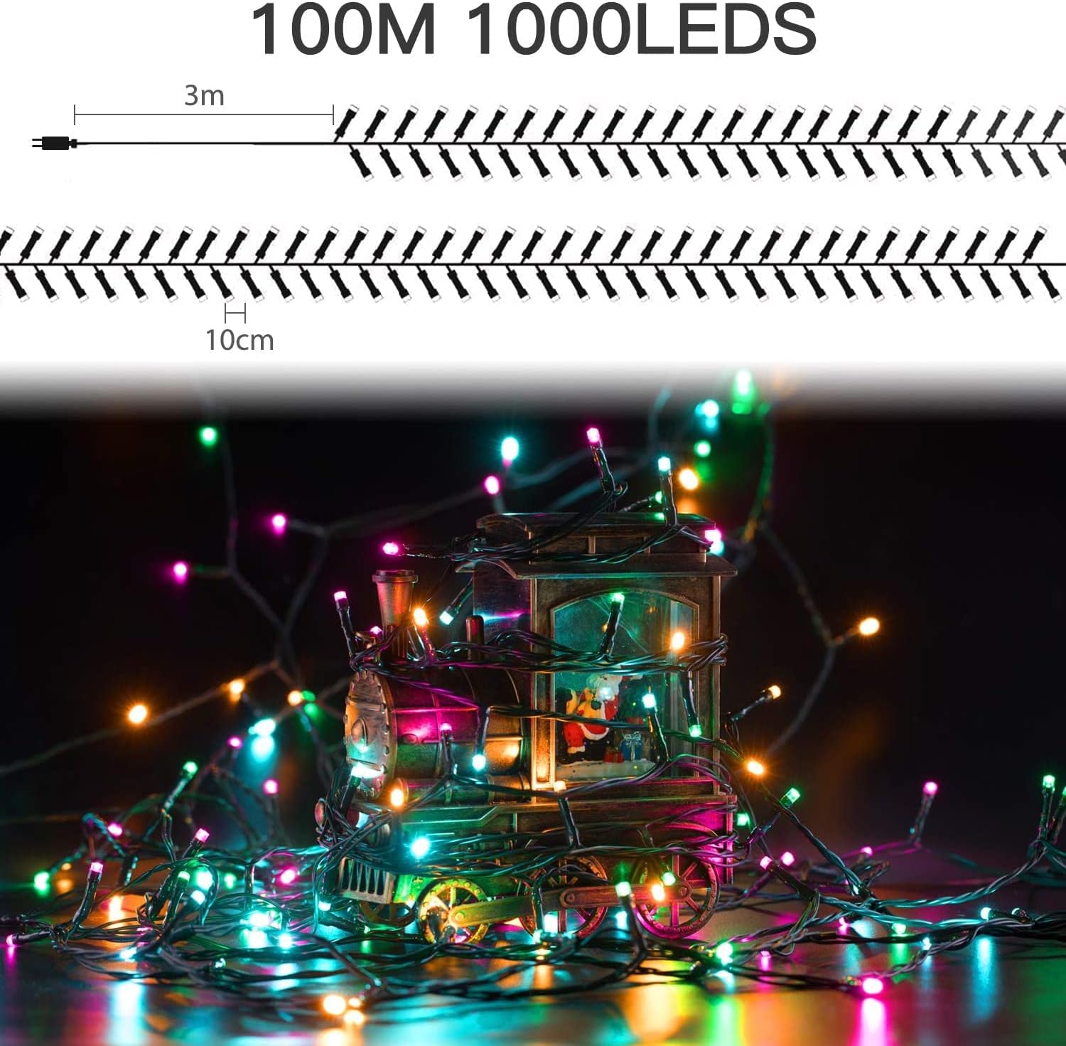 Thumbnail 5 de Elegear łańcuch świetlny LED 100 m, 1000 diod, IP44, 8 trybów