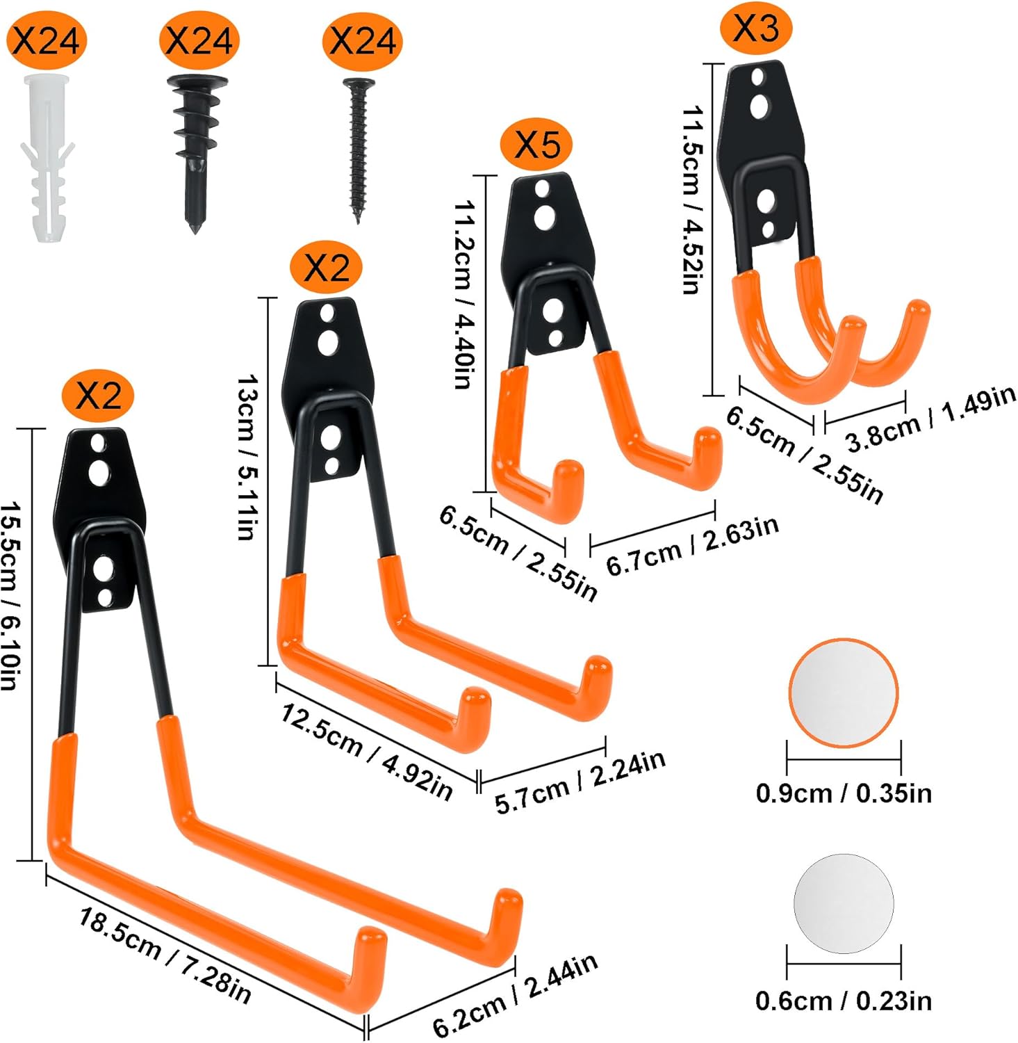 Thumbnail 1 de TECHSHARE Garage Hooks 12 Pack Heavy Duty Wall Hooks