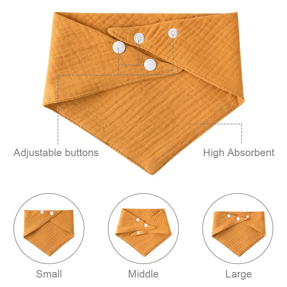 Thumbnail 2 de Vicloon Muslin Baby Lätzchen (100% Baumwolle Musselin) – 8er-Set Sabberdreiecktücher mit Druckknöpfen