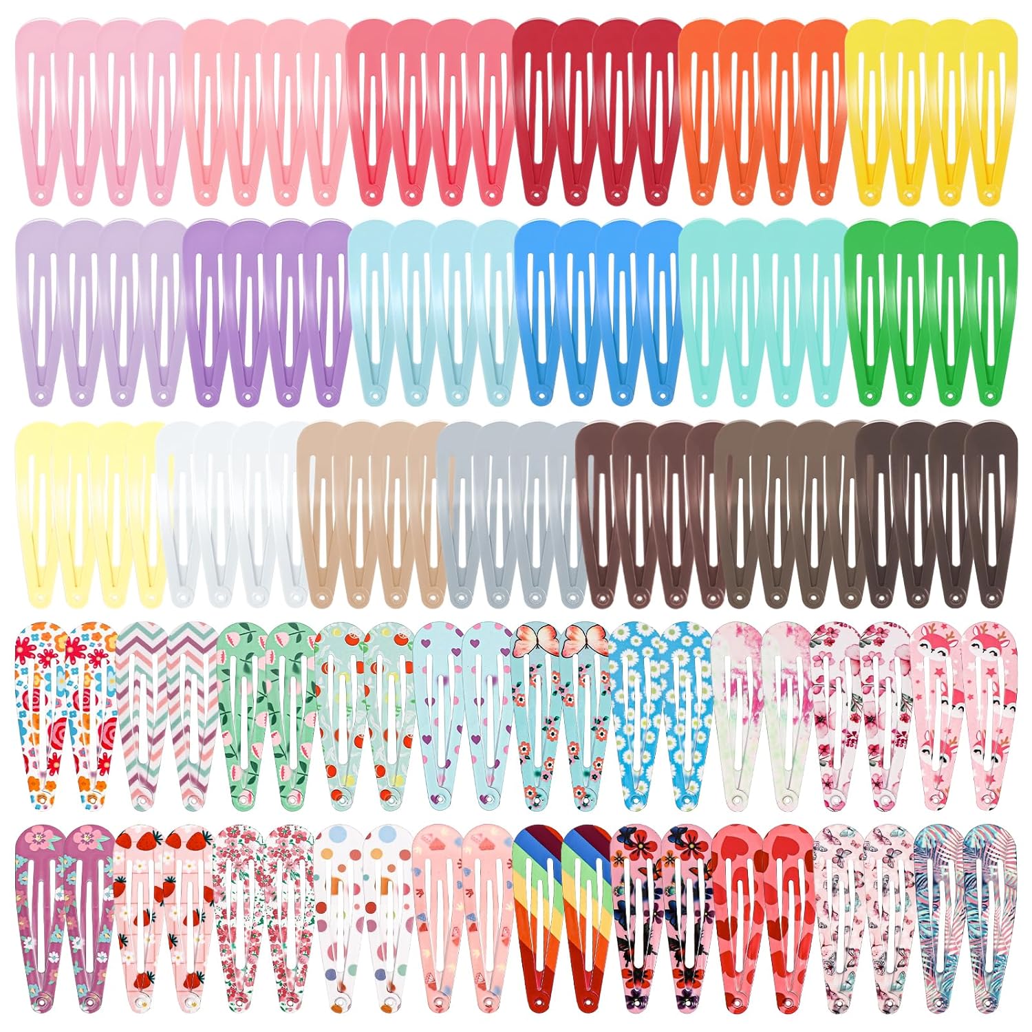 Obeoby Haarspangen 40 Farben Metal 5,1 cm