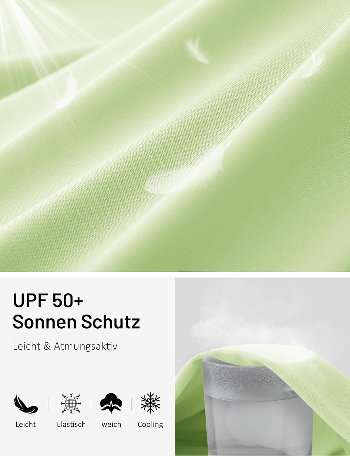 Detalle de TACVASEN Herren UPF 50+ UV-Schutz Langarmshirt (Rashguard) für Outdoor & Sport