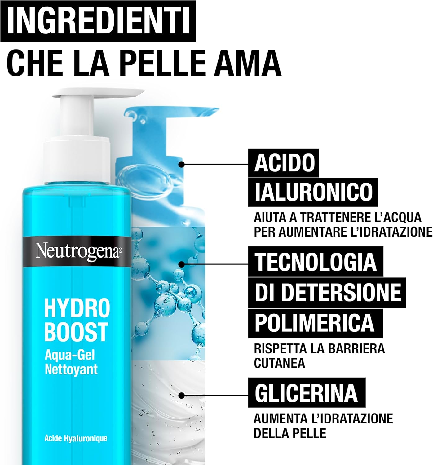 Thumbnail 2 de Neutrogena Hydro Boost Routine Detersione e Idratazione Acqua-Gel kit skincare viso (crema 50 ml + detergente 200 ml)