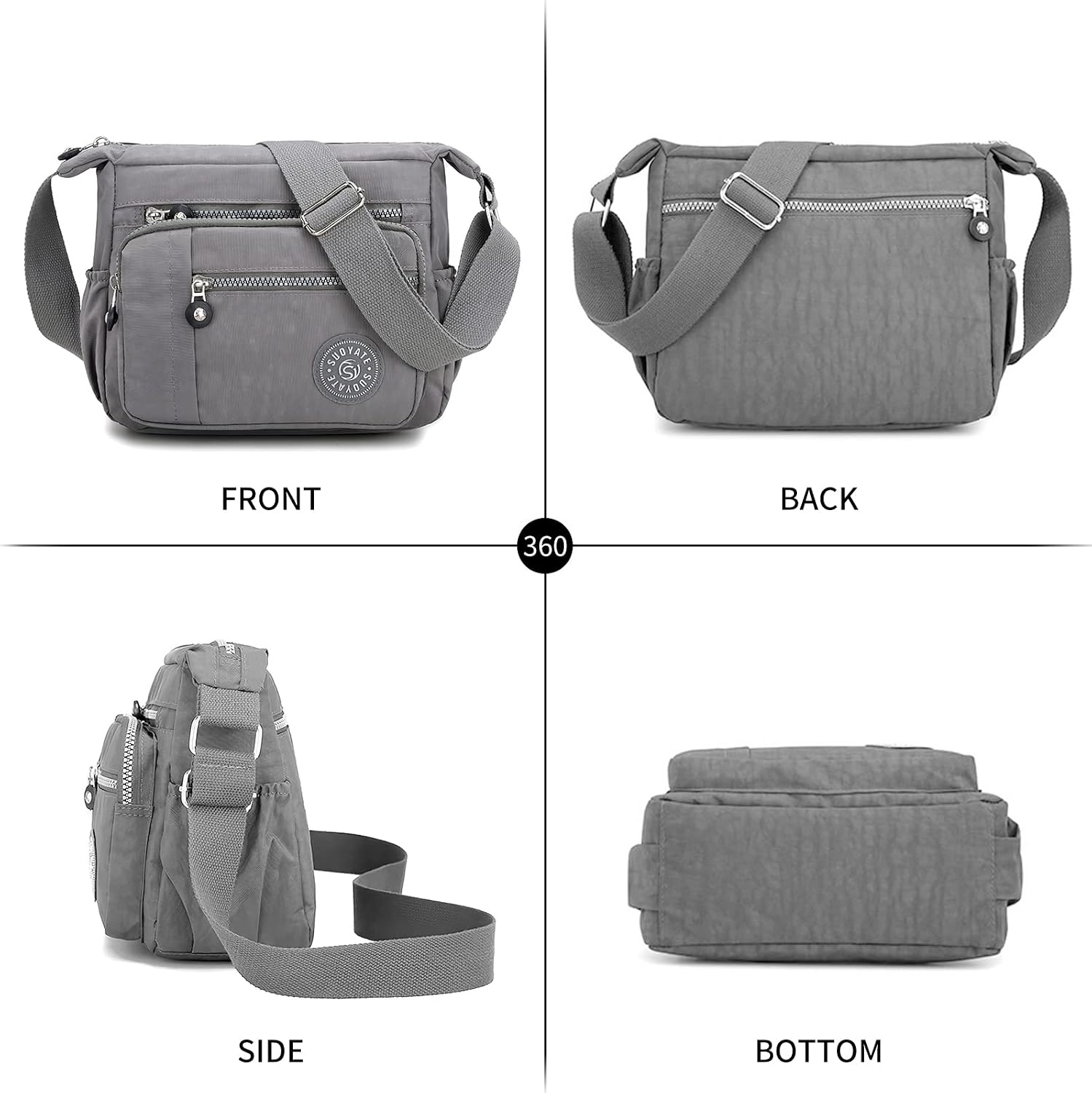 Detalle de ModaZeal Women's Multi-Pocket Crossbody Bag 25cm