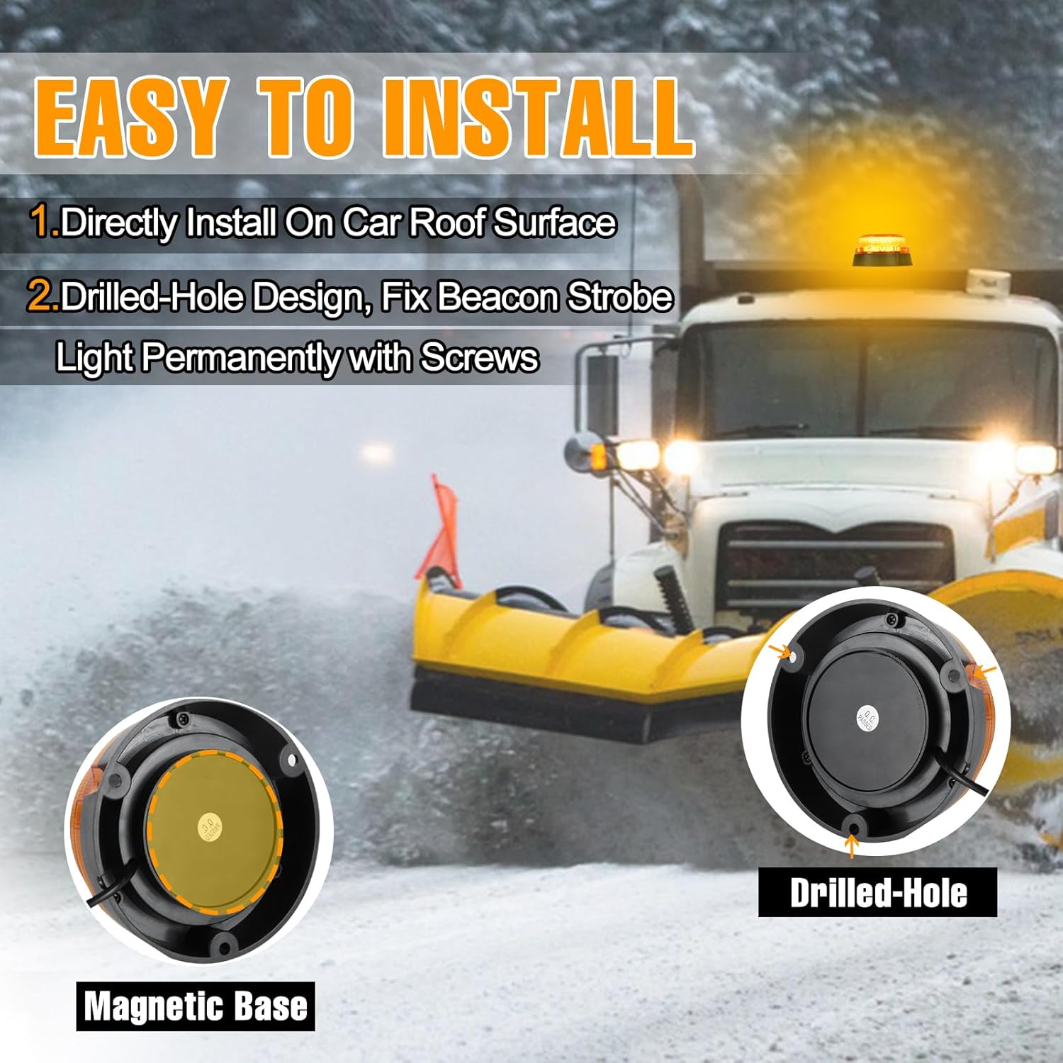 Detalle 2 de I LITTON Amber Beacon Strobe Light 48-LED, 16 modes 🚨