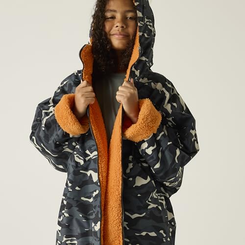 Detalle de Regatta Kids' Unisex Waterproof Changing Robe with Oversized Fleece-Lined Hooded Design