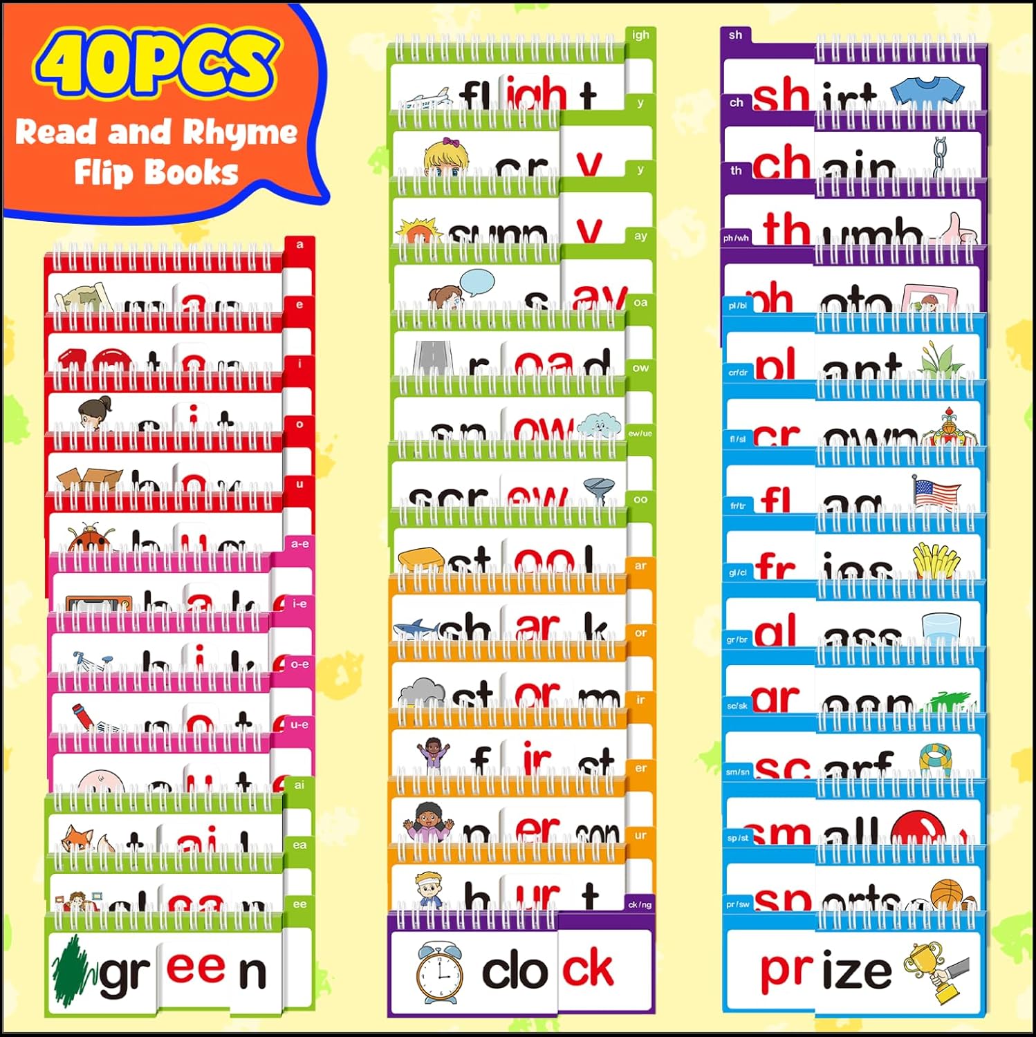 Detalle de Read and Rhyme Flip Books 40-pack phonics