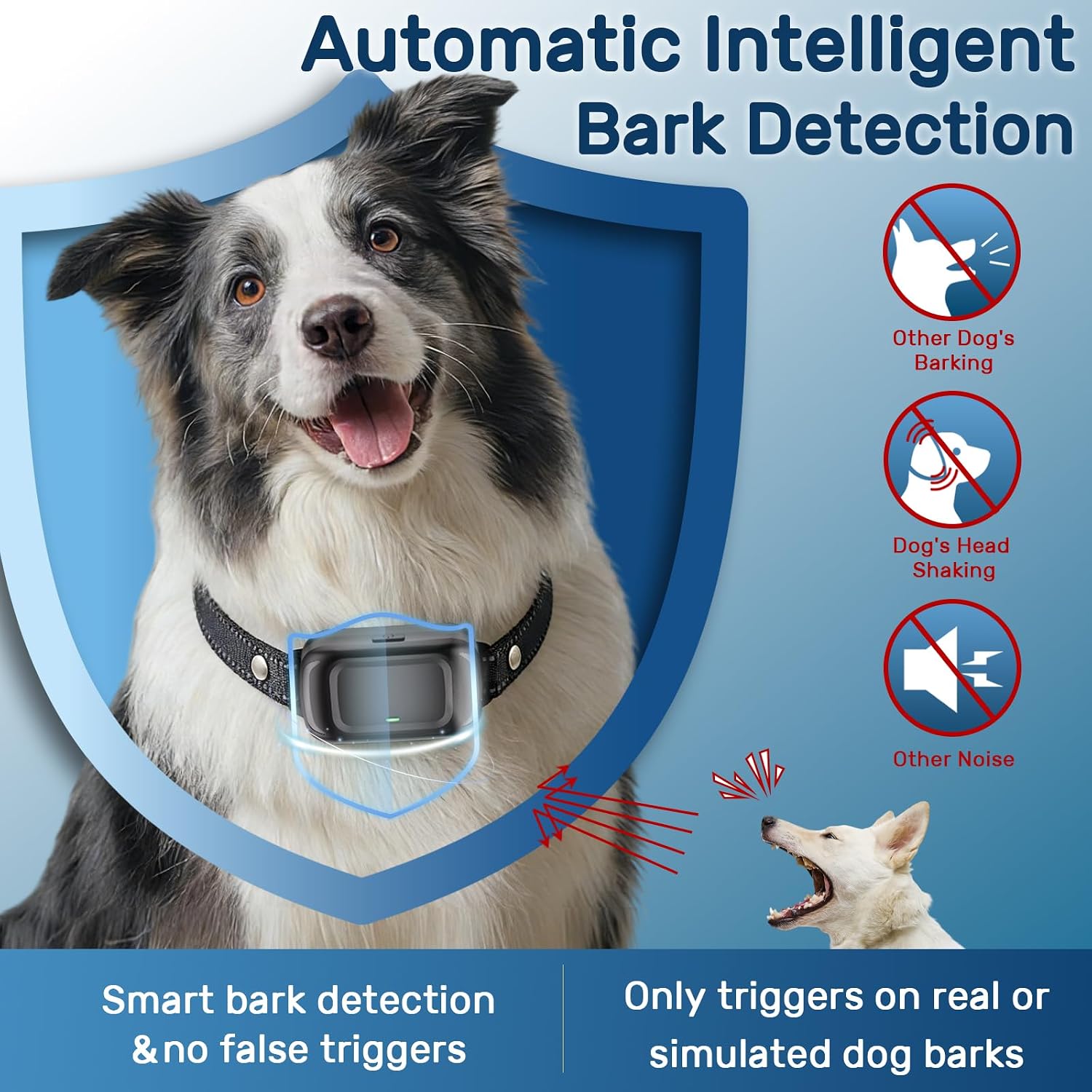 Thumbnail 2 de Anti Barking Collars: Ultrasonic & Beep & Vibration (IPX7, 600mAh, 25–70cm) - Medium to Large Dogs