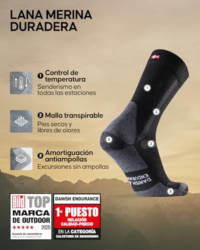 Detalle 2 de DANISH ENDURANCE Calcetines senderismo 3 Pack