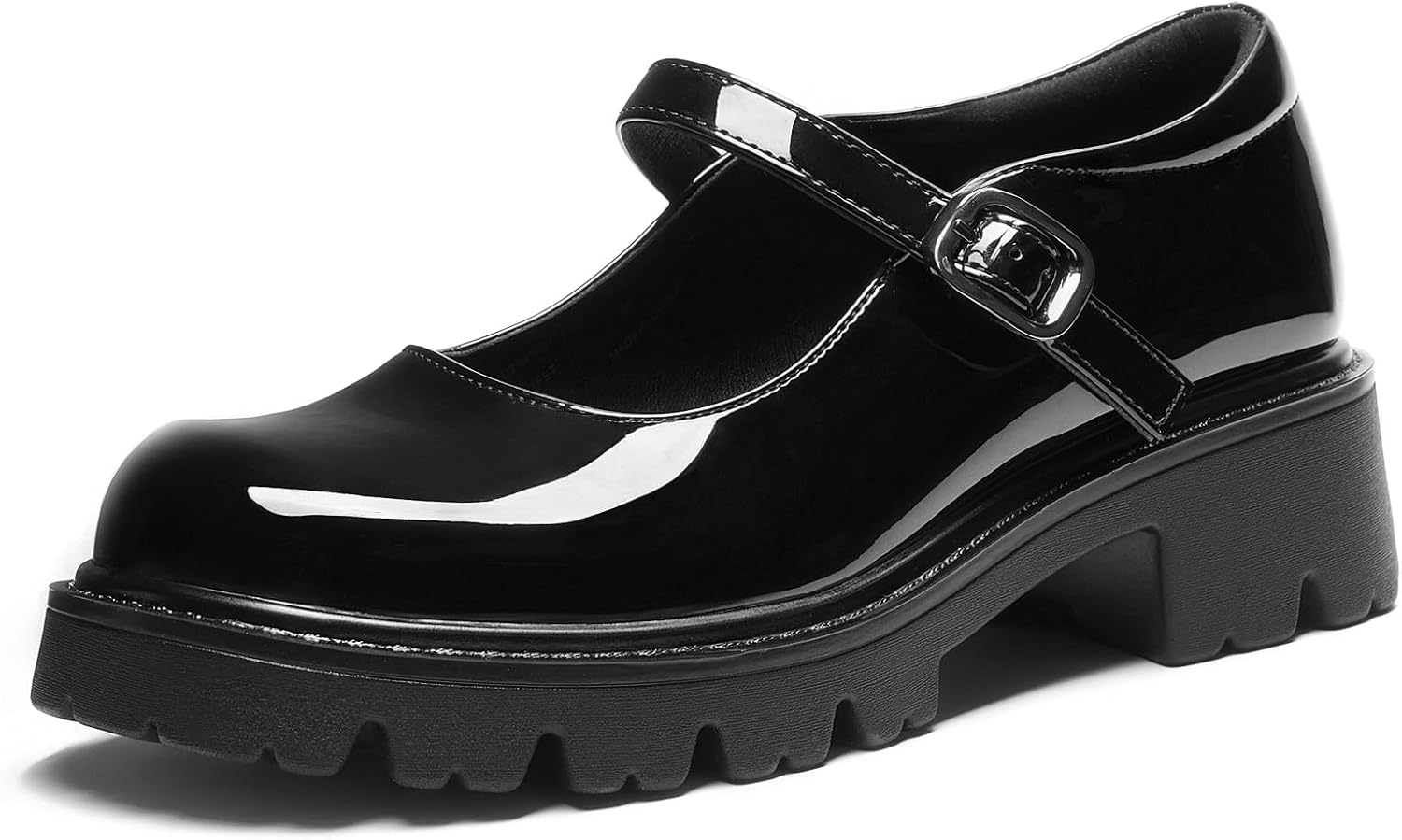Detalle de DREAM PAIRS Women's Mary Jane Platform Pumps with Rounded Toe and Buckle Strap