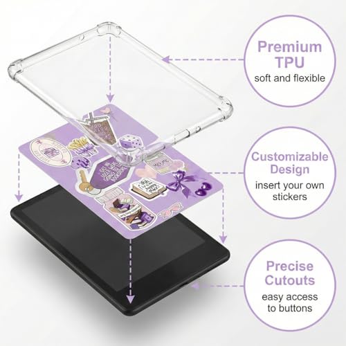 Detalle de LEPGUYO Étui Kindle 7 Pouces – Silicone Transparent Anti-Rayures pour 12e Génération et Paperwhite 6