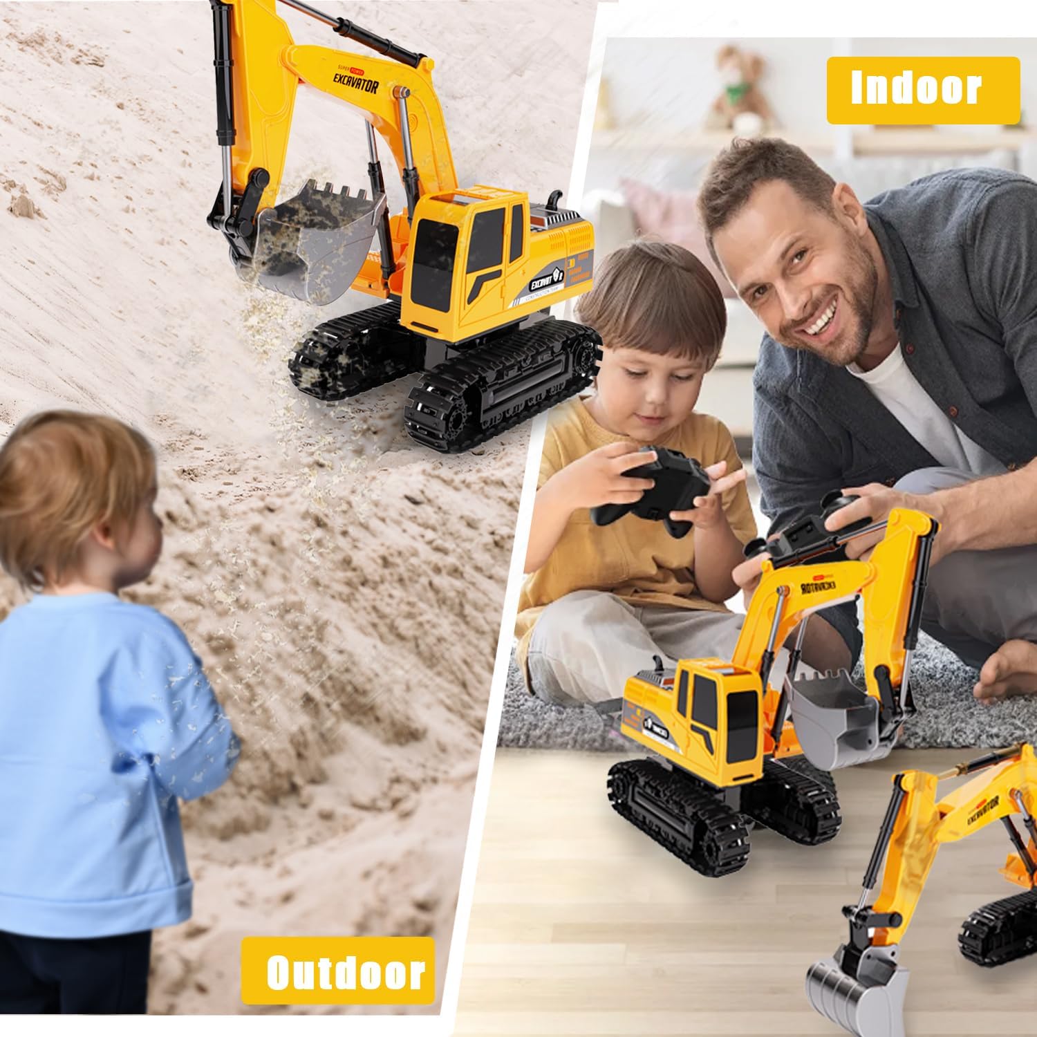 Detalle de Ruutcasy Remote Control Excavator – 1:24 Scale RC Digger for Kids