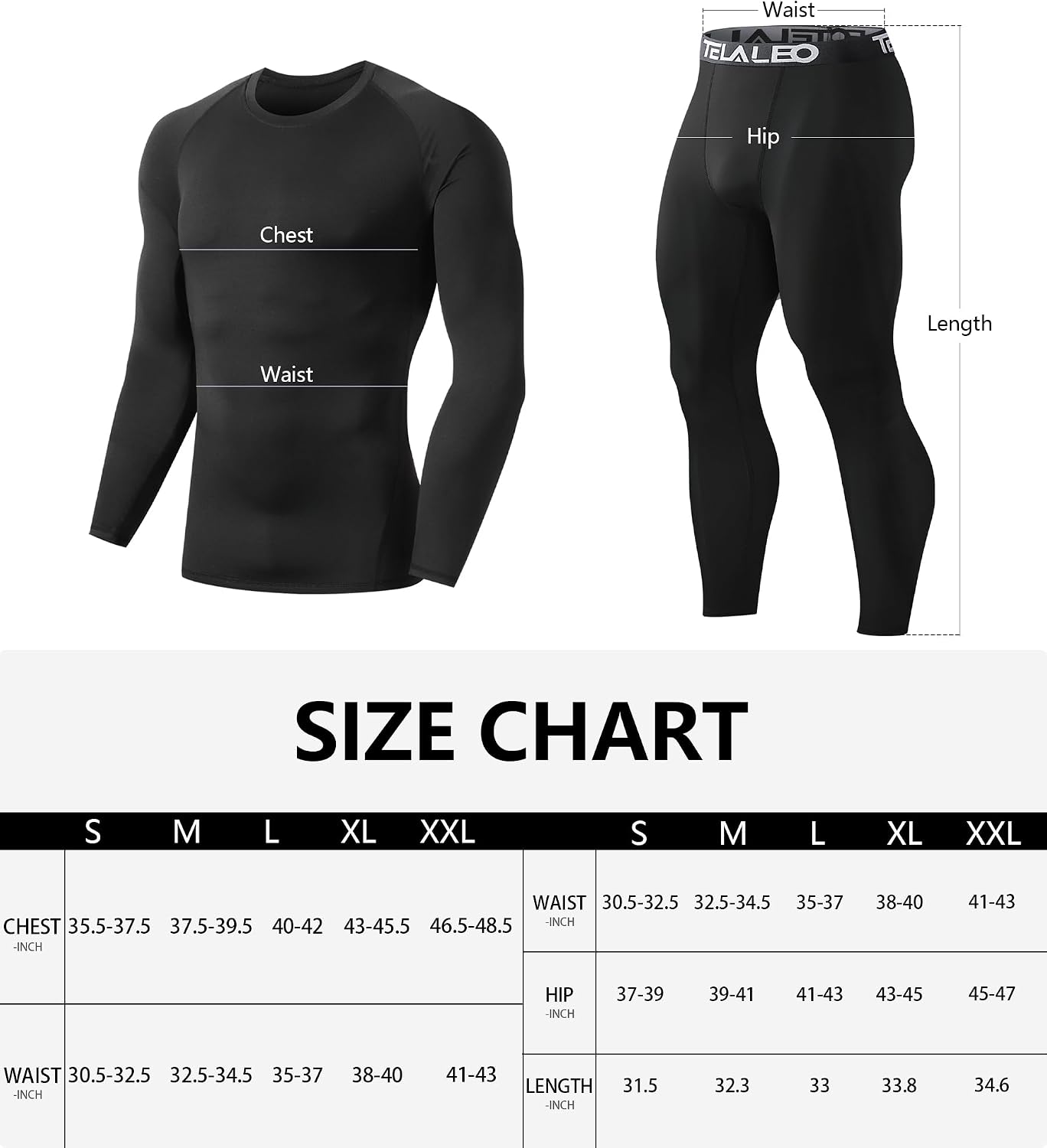 Thumbnail 6 de TELALEO Men's Thermal Underwear 2-Pack, Fleece-Lined 4-Way Stretch Base Layer