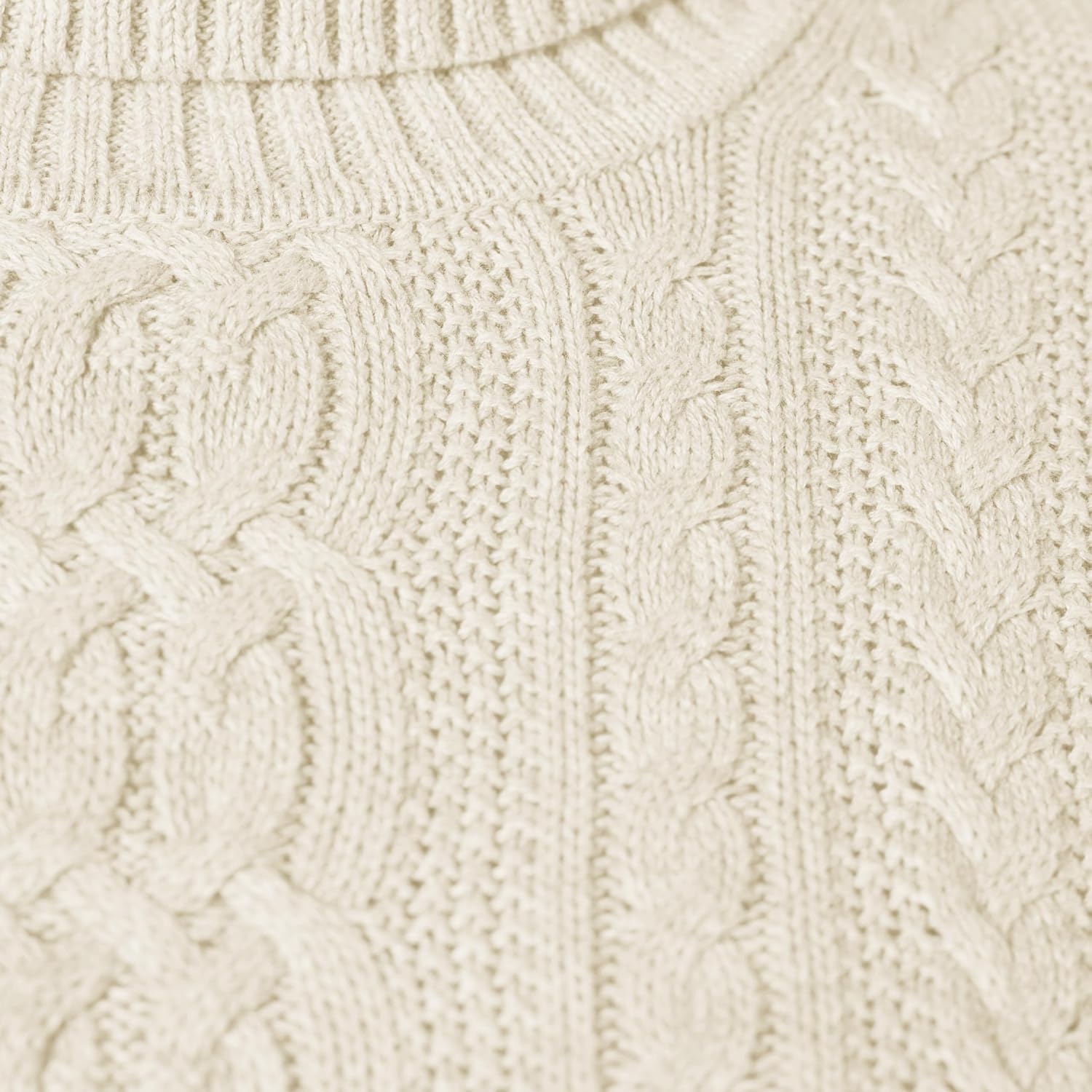 Detalle de Amazon Essentials Damen Leichter Rollkragenpullover mit Zopfmuster – Übergröße verfügbar