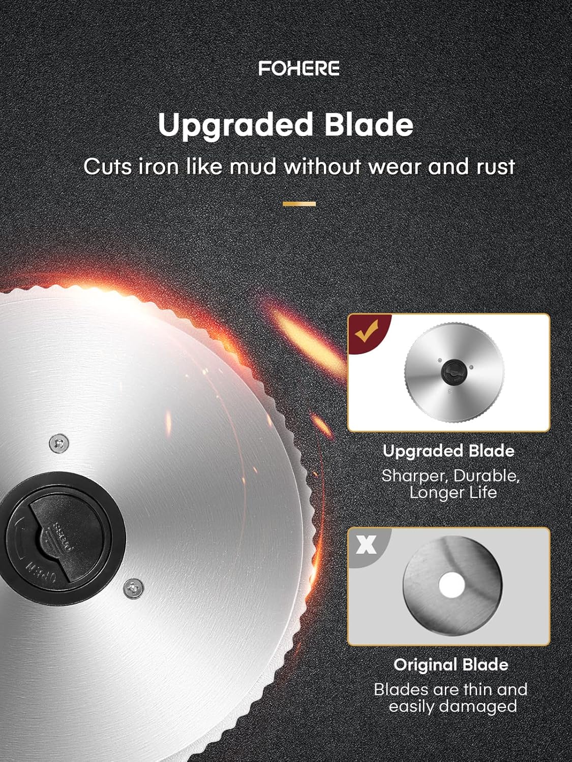 Thumbnail 2 de Trancheuse électrique 200W à jambon et saucisson – 2 lames amovibles (19 cm), réglage 0 à 15 mm, argent