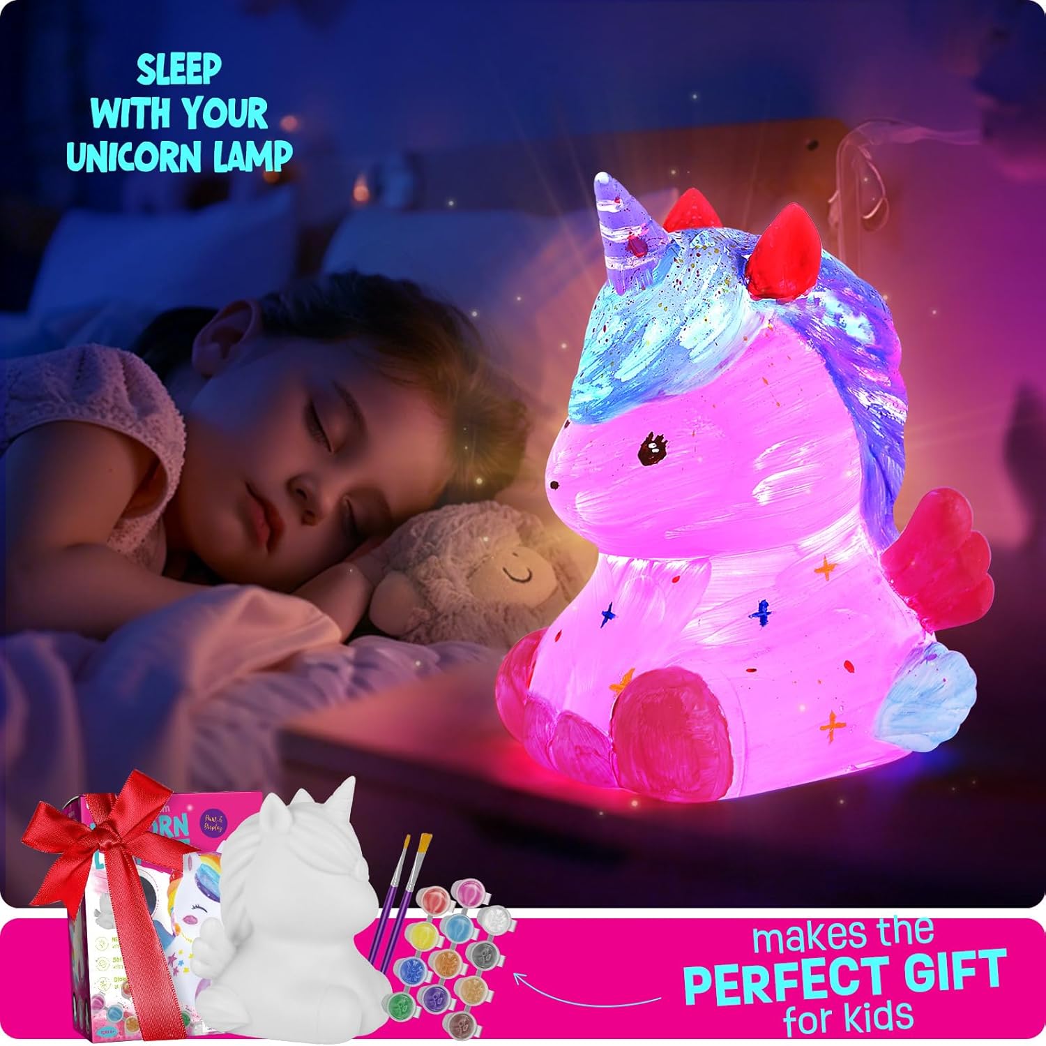 Thumbnail 5 de Paint Your Own Unicorn Lamp Kit for Kids 🧭