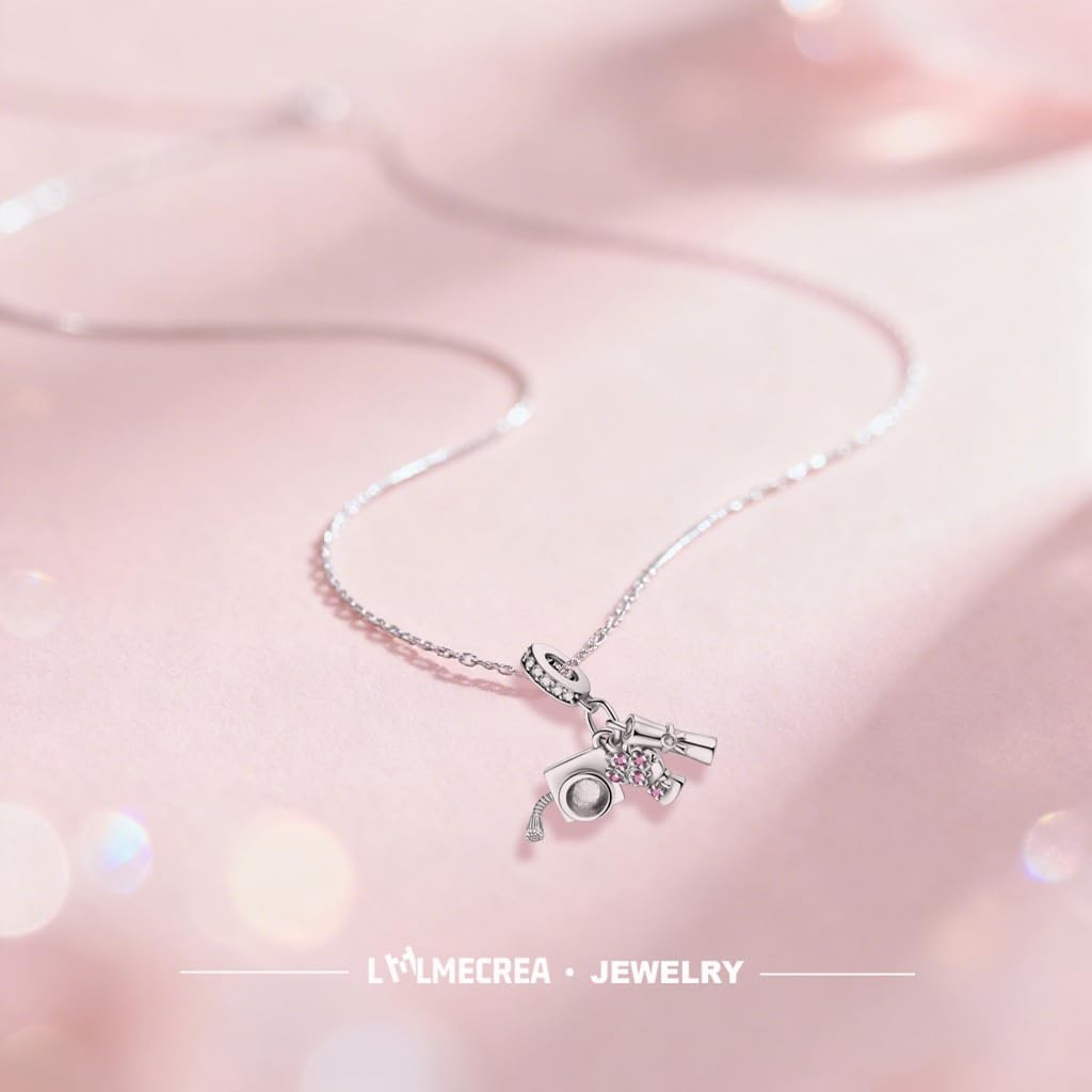 Detalle 2 de LMLMECREA Charms Anhänger aus 925 Sterling Silber – schlichter Charm für europäische Armbänder