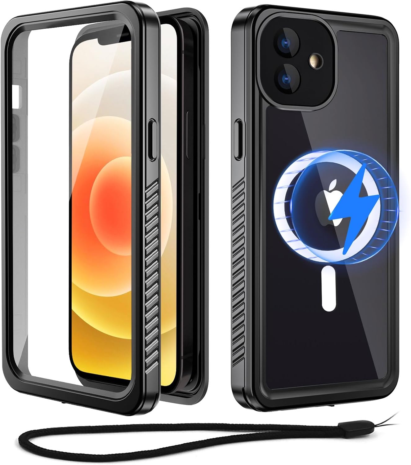 Detalle de Beeasy IP68 Waterproof MagSafe Case for iPhone 12 Mini — 360° Heavy Duty with Built-in Screen Protector