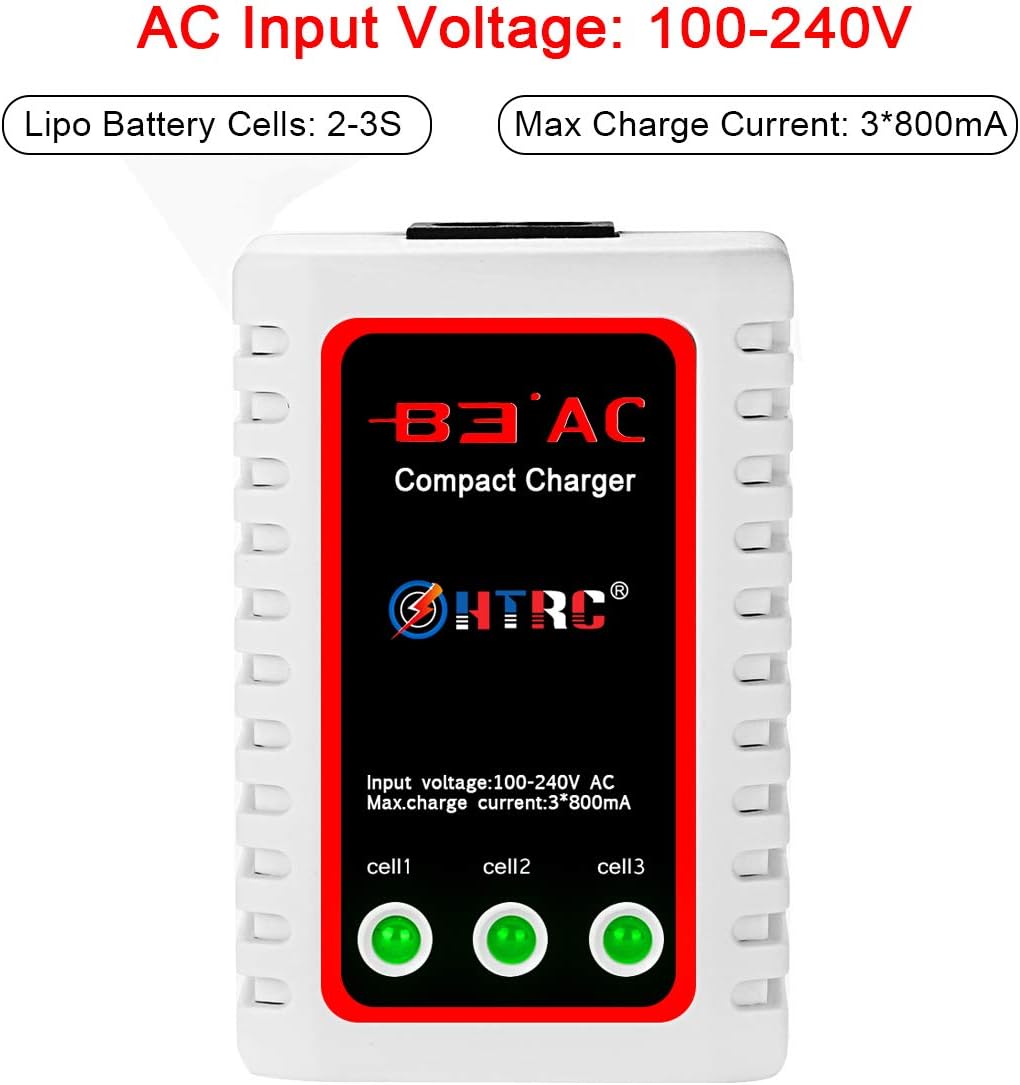 Thumbnail 1 de Haisito B3 Lipo Ladegerät für 2S/3S Akkus (100–240V) – kompaktes Schnellladegerät mit Balancer