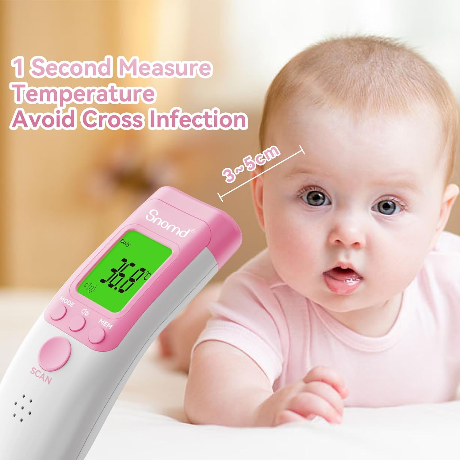 Thumbnail 3 de Snomd JXB-183 Non-Contact Infrared Thermometer, 3 Modes and Mute