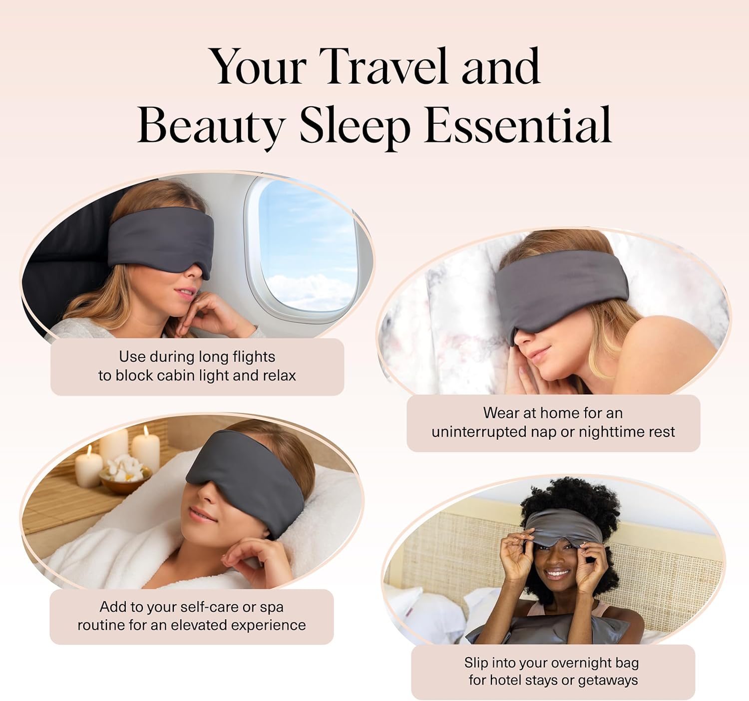 Thumbnail 5 de Kitsch masque de sommeil occultant en satin (bandes réglables, lesté) pour yeux gonflés