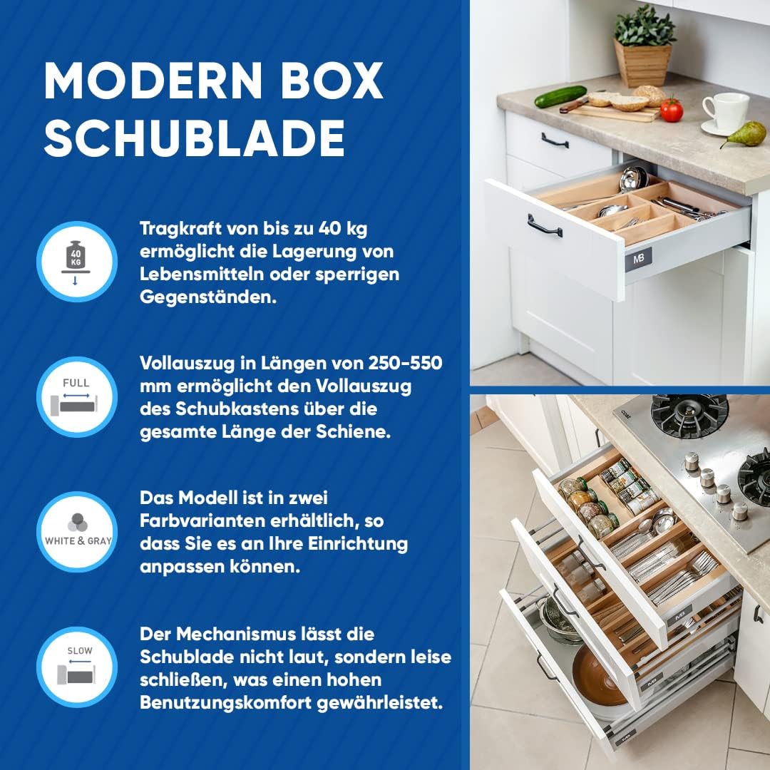 Detalle 2 de GTV Modern Box Schublade L400 Weiss