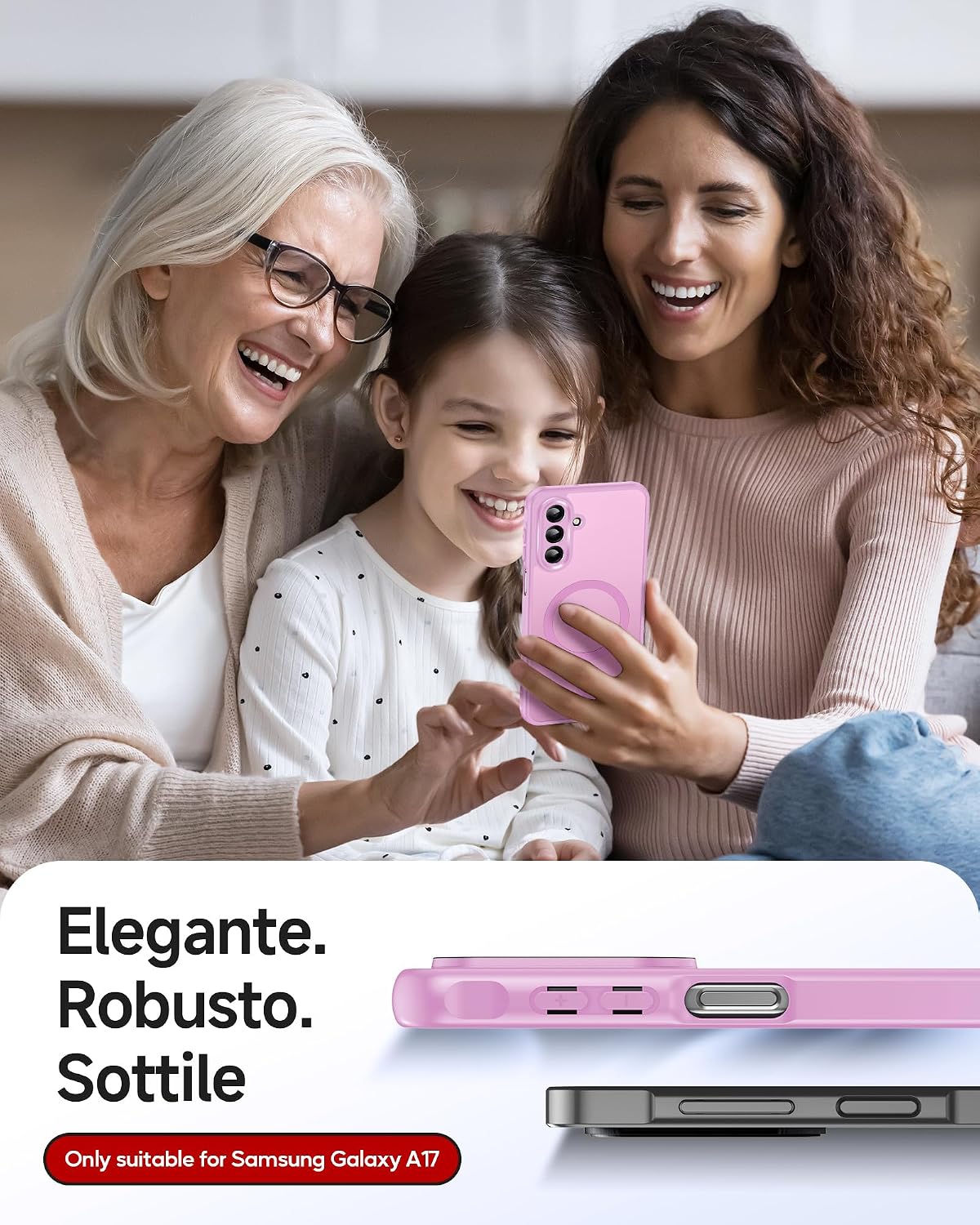 Detalle de LeYi A17 5G cover magnetica rosa