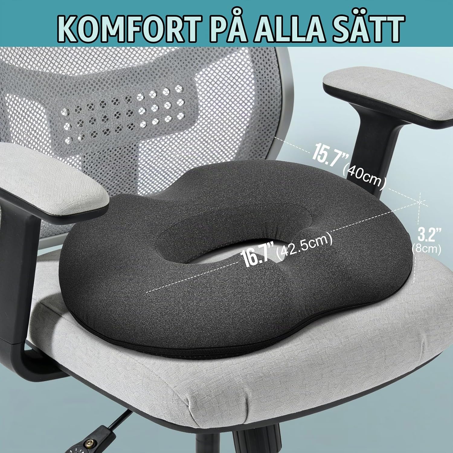 Detalle 2 de DmTown munkkudde Large i minnesskum med ergonomisk öppning