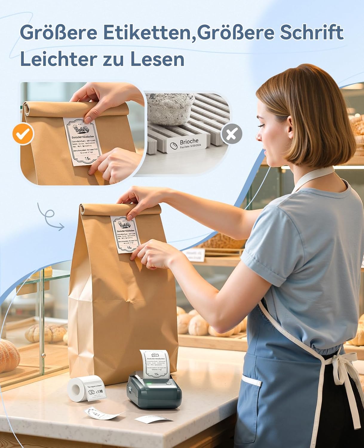 Thumbnail 1 de NIIMBOT B1 Etikettendrucker – wasserdichte Etiketten, Bluetooth, 20–50 mm Druckbreite