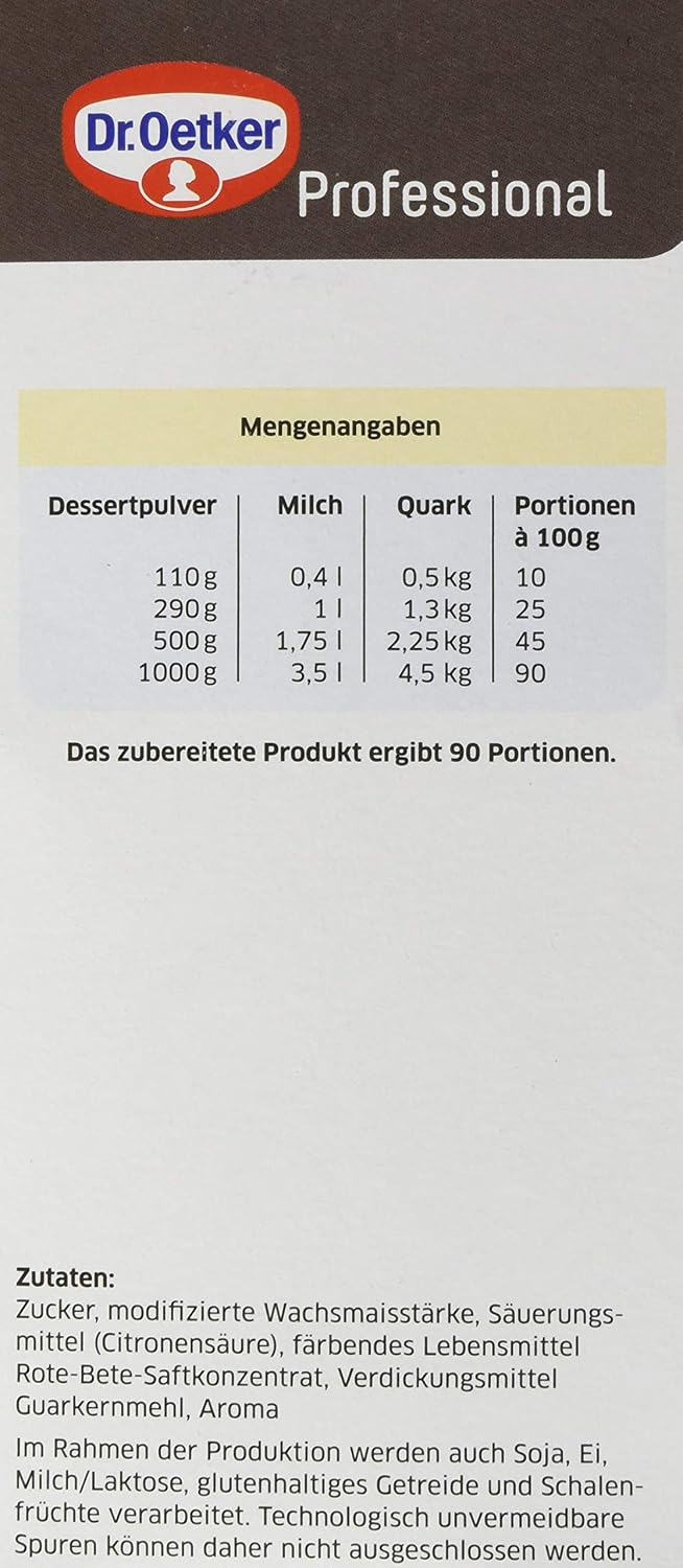 Thumbnail 3 de Dr. Oetker Professional Basis für Quarkcreme mit Erdbeer-Geschmack – Dessertpulver, 1 kg
