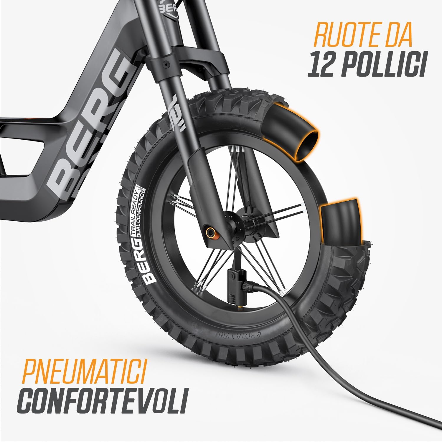 Thumbnail 5 de Berg Biky Cross bicicletta nera per bambini da 2 a 5 anni con freno a mano e telaio in magnesio