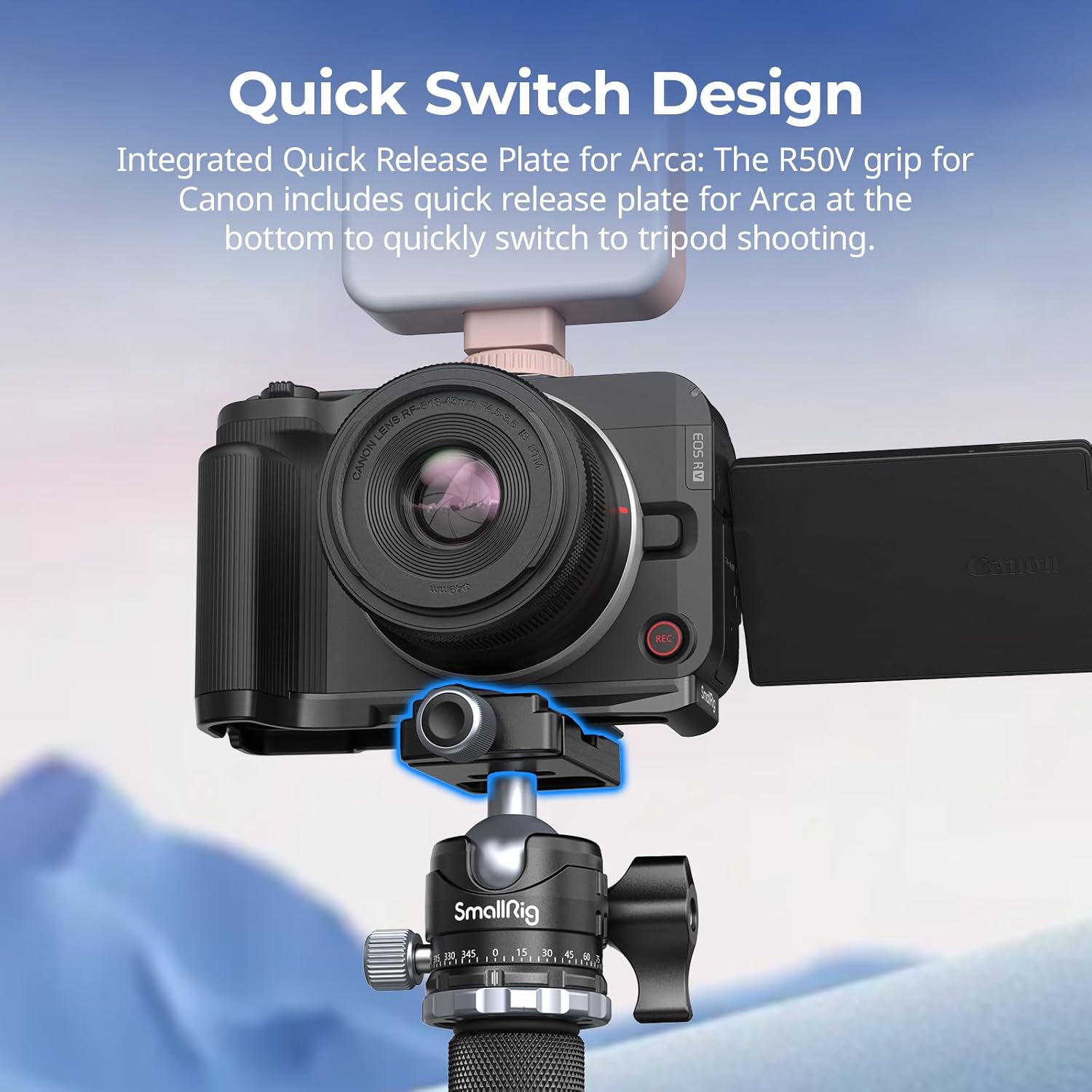 Thumbnail 4 de SmallRig R50 V L-Shape Handgrip (5429) with Arca quick release plate for Canon R50 V