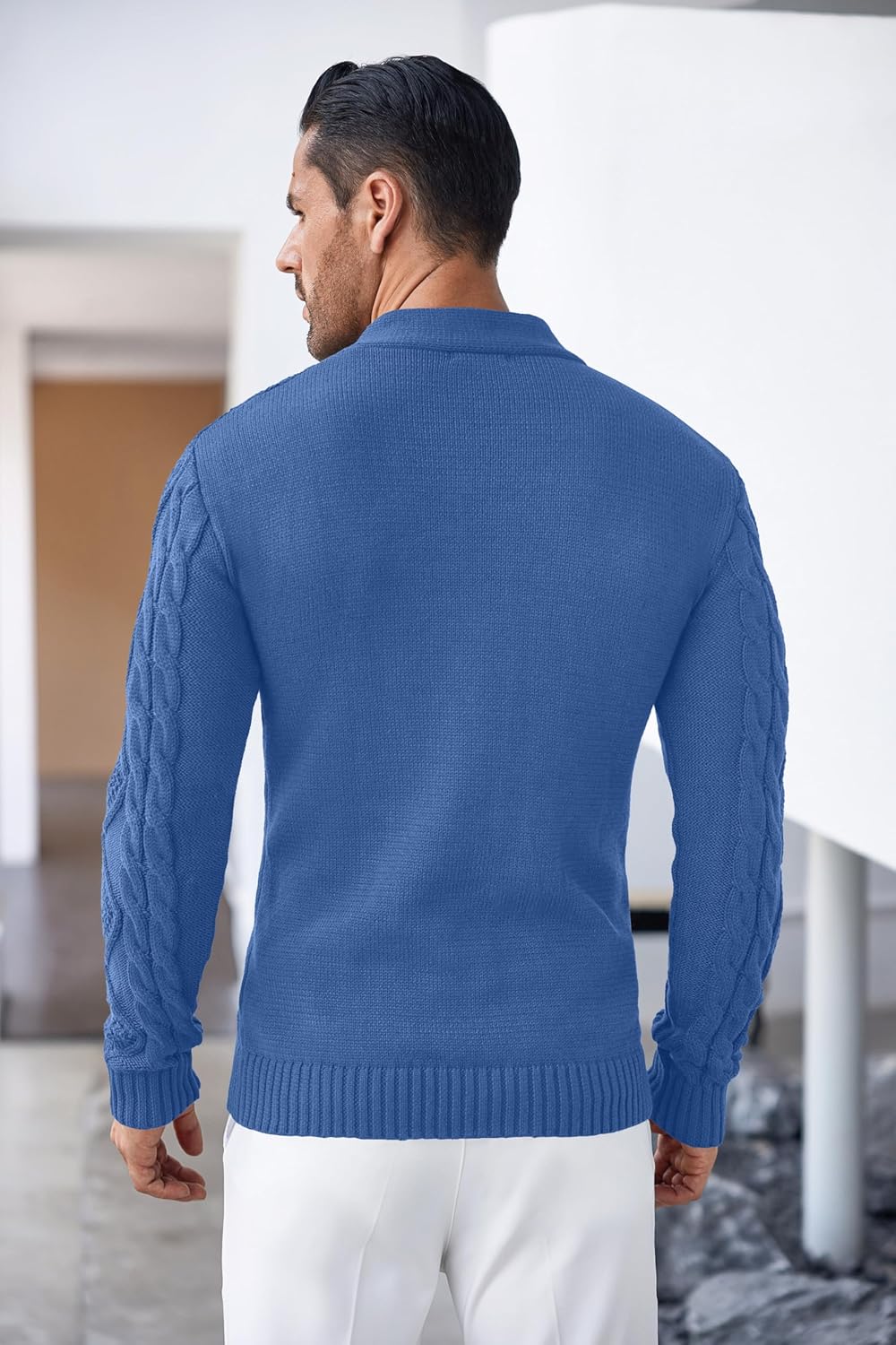 Detalle de COOFANDY Maglione Slim Fit Scollo a V