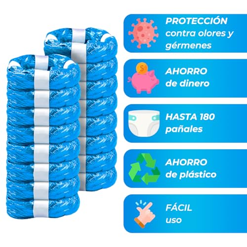 Detalle de My Happy Nappy: Recambios compatibles para Tommee Tippee Twist & Click, Sangenic y más (16 unidades, 4,5 m)