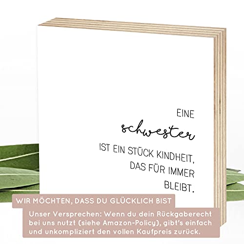 Thumbnail 8 de Wunderpixel Holzbild Schwester – Kindheitserinnerung 15x15x2 cm, echter Fotodruck auf Birkenholz
