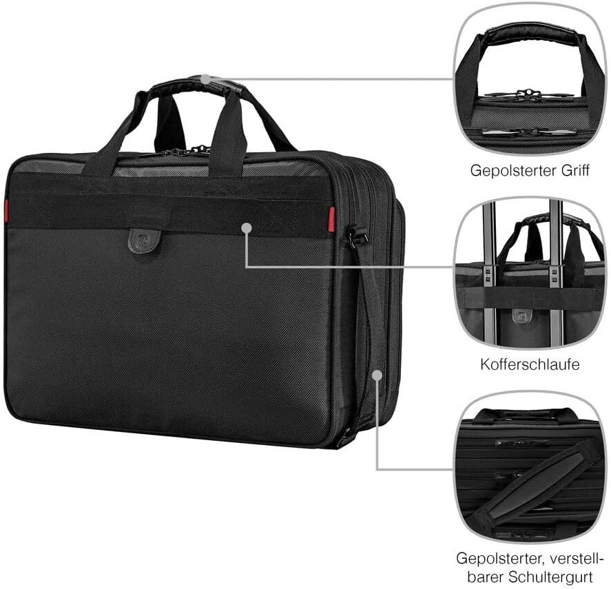 Thumbnail 4 de WENGER Synergy Laptop-Tasche (17") – gepolstertes Notebookfach, Organizer und Business-Aktentasche, schwarz