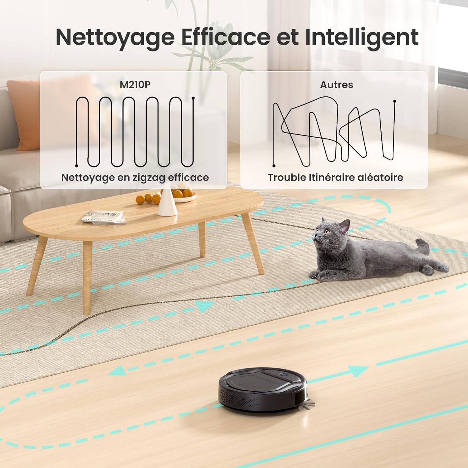 Thumbnail 3 de Lefant M210P : aspirateur robot mince connecté WiFi 2,4 GHz, 6 modes et autonomie jusqu’à 120 min