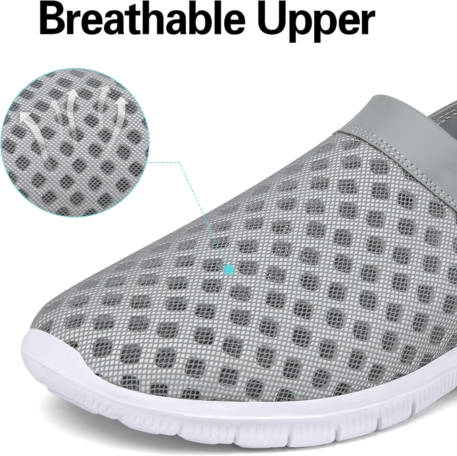 Detalle de SAGUARO Unisex Clogs & Sommer-Hausschuhe (leicht, grau) – Gr. 36–48