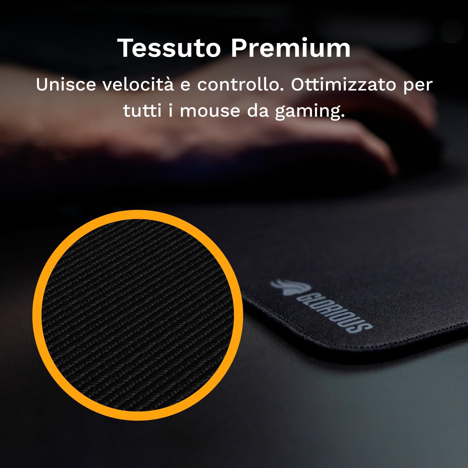 Detalle de GLORIOUS Gaming GMP 2 XXL: tappetino resistente a liquidi, superficie bilanciata per speed e controllo (915x460x3 mm)