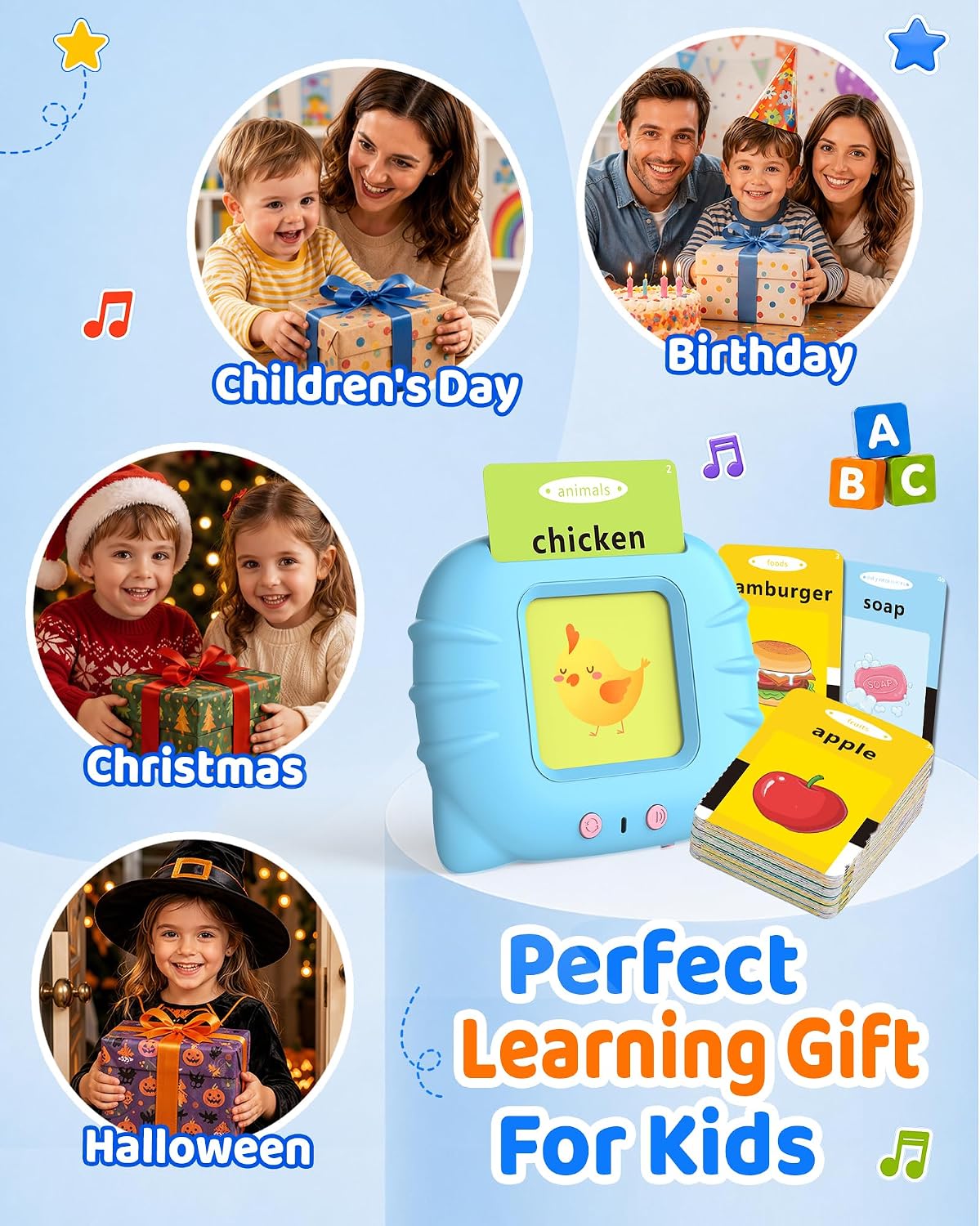 Thumbnail 6 de Aullsaty Toddler Talking Flash Cards 248