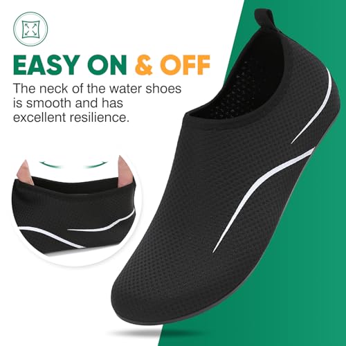 Detalle de Gitzing Water Shoes for Women & Men – Beach Quick-Dry Aqua Socks (Black, EU 40 / UK 6.5)