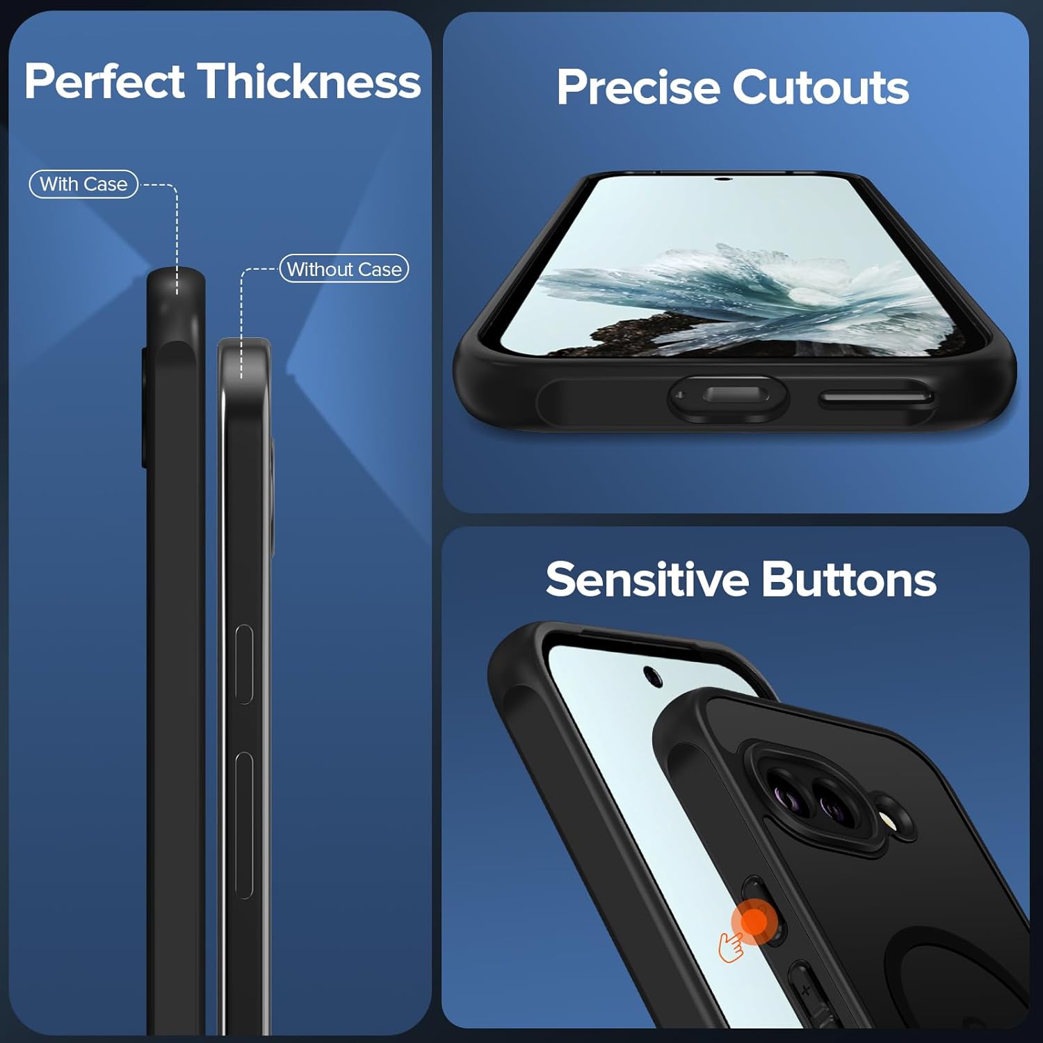 Thumbnail 6 de ivoler 3‑in‑1 Magnetic Case for Google Pixel 9a with 2 Pack Screen Protectors (Military‑Grade, Shockproof, Translucent‑Black)