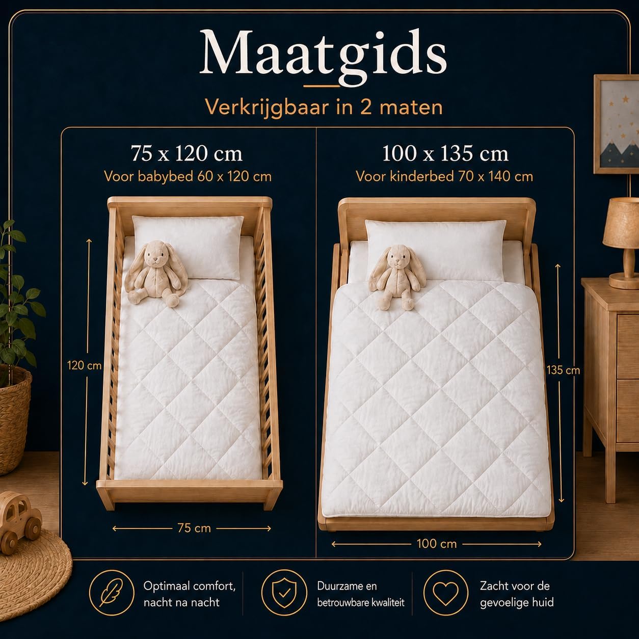 Detalle de SOHYGGE SHBABY01 babydekbed 75 x 120 cm, 300 g/m² voor alle seizoenen