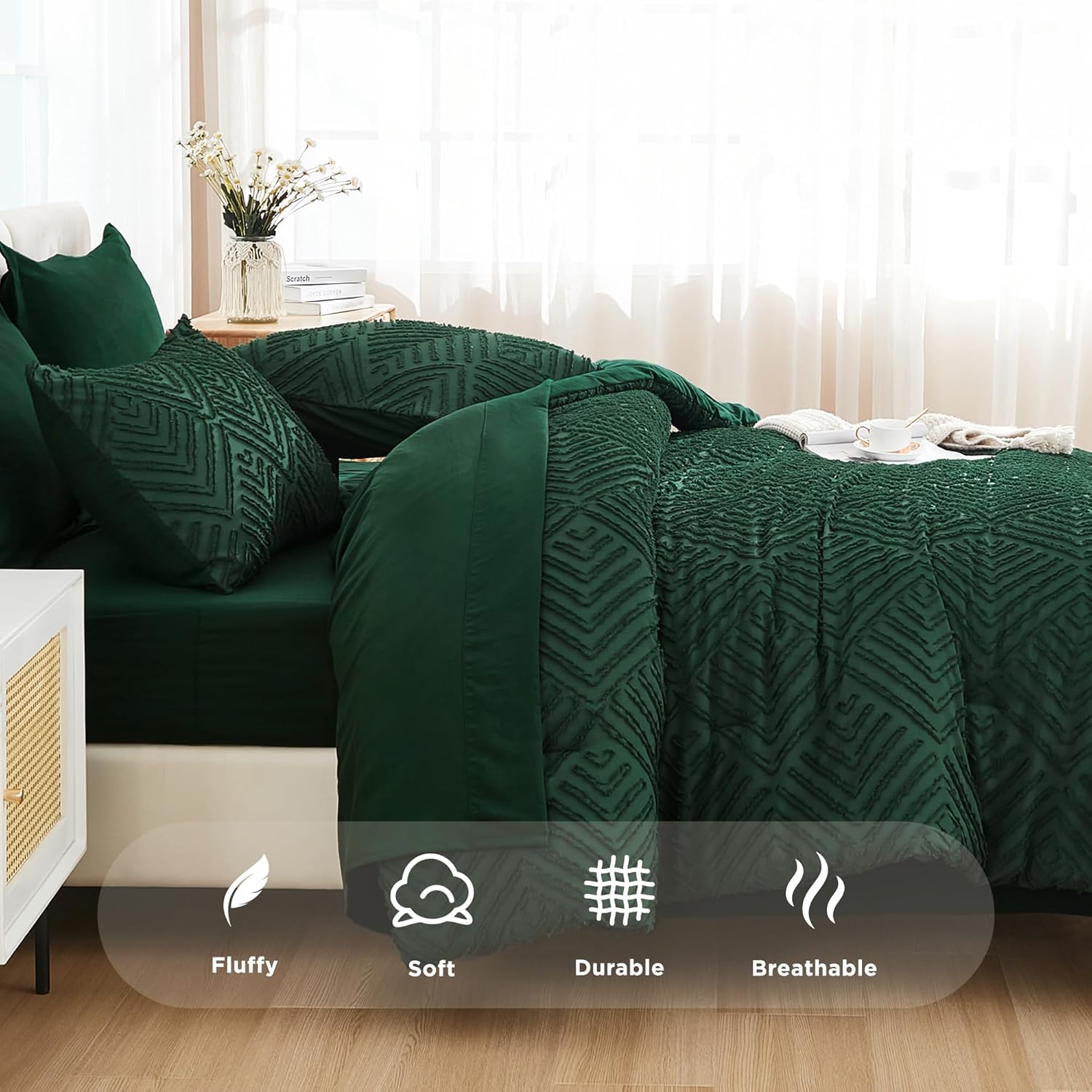 Thumbnail 6 de Andency California King Duvet Set Emerald