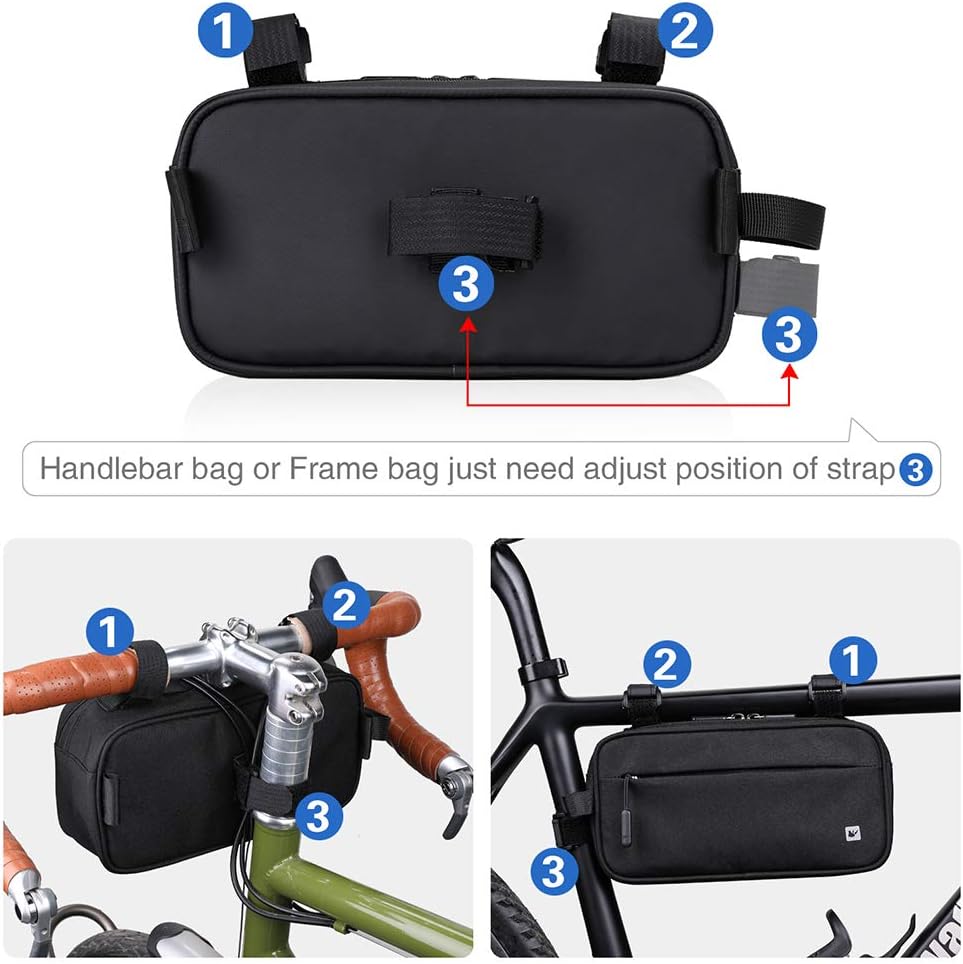 Thumbnail 6 de SANRUI Bike Handlebar Bag (1680D polyester) – front crossbar storage for MTB, road and commuting