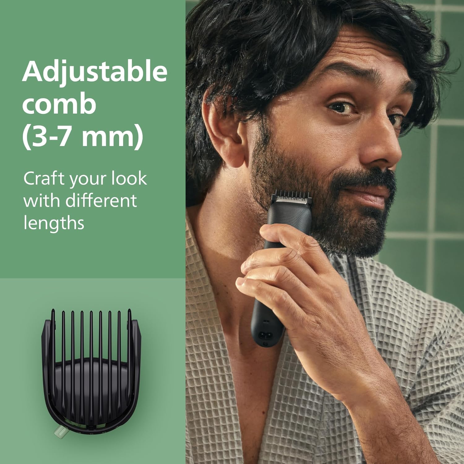 Detalle de Philips Multigroom 3000 Series All-in-One 7-Piece Trimmer (MG3930/15): Beard, Hair & Nose Clipper