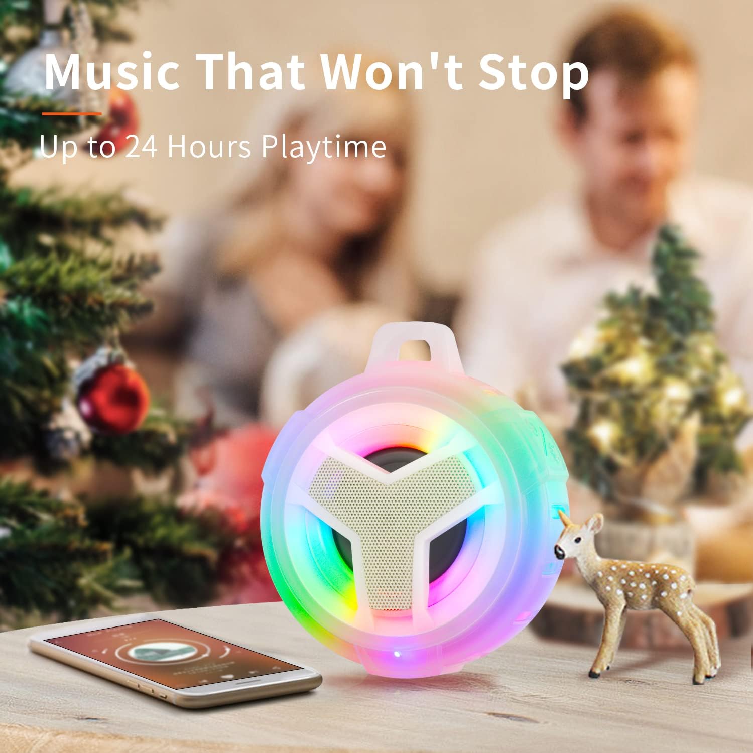 Thumbnail 5 de EBODA Bluetooth Shower Speaker, IP67 Waterproof, 5 W, Colourful LED Lights