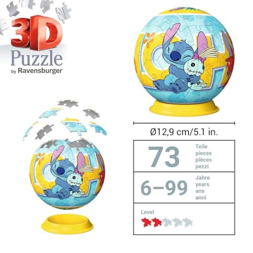 Thumbnail 4 de Ravensburger Puzzle 3D Bola Disney Stitch, 72 piezas 🧩