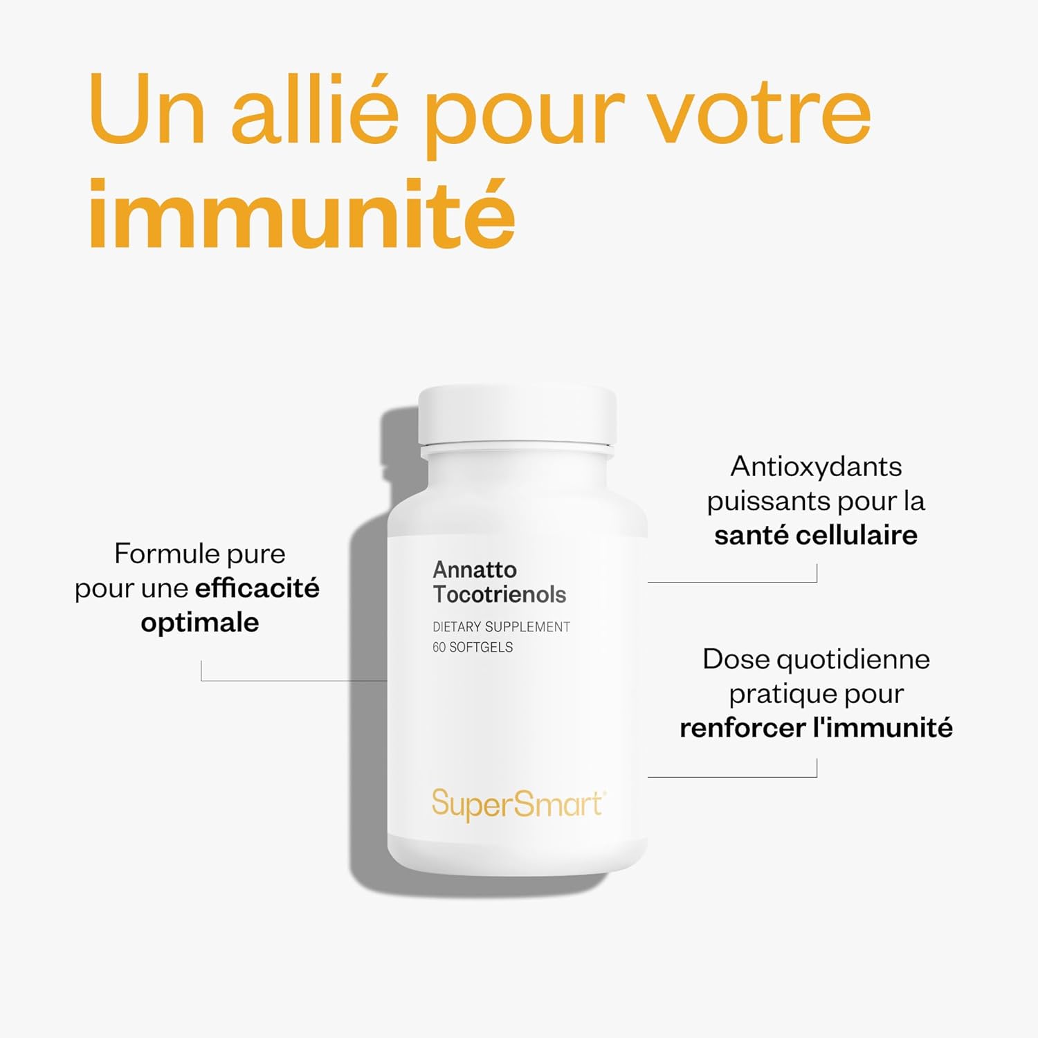 Thumbnail 2 de SUPERSMART Annatto Tocotrienols – supplément naturel de vitamine E issu de l’achiote, sans gluten